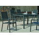 Ensemble table et fauteuils de jardin 6 personnes en aluminium et textilène - Palma gema - anthracite - Hevea