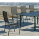 Ensemble table et fauteuils de jardin extensible 8 personnes en aluminium et HPL - Palma janeiro - anthracite - Hevea