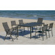 Ensemble table et fauteuils de jardin pliable 6 personnes en aluminium et textilène - Palma roma casablanca - anthracite - Hevea