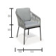Ensemble table et fauteuils de jardin 6 personnes en aluminium, dralon et Neolith - Rhodos/tulip - anthracite - Hevea