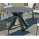 Ensemble table ronde et fauteuils de jardin 6 personnes en aluminium et HPL - Velonia/tulip - anthracite - Hevea