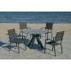 Table ronde salon de jardin 4 personnes en aluminium et HPL - Velonia - Hevea