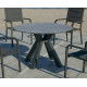 Table ronde salon de jardin 4 personnes en aluminium et HPL - Velonia - Hevea