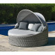 Lit bain de soleil en aluminium et cordage - Tenerife - anthracite - Hevea