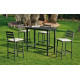 Ensemble haut table et fauteuils de jardin 4 personnes en aluminium et Dralon - Tropea - Hevea