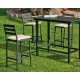 Ensemble haut table et fauteuils de jardin 4 personnes en aluminium et Dralon - Tropea - Hevea