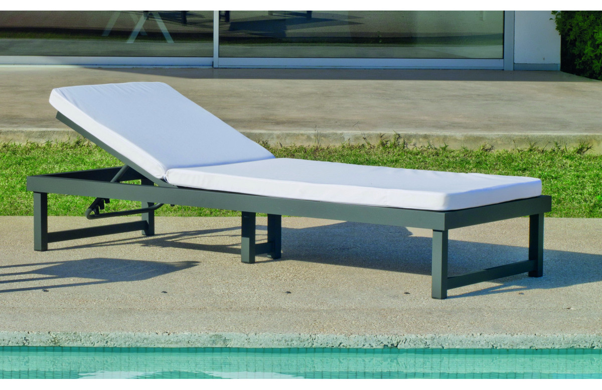 Bain de soleil multi-positions en aluminium et Dralon - Venecia - Hevea Bain de soleil multi-positions en aluminium et Dralon - Venecia - Hevea