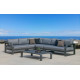 Salon de jardin bas d'angle 6 personnes en aluminium et Dralonlux - Zafiro - Hevea