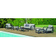 Salon de jardin bas 6 personnes en aluminium et Dralonlux - Zafiro - Hevea