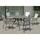 Ensemble table ronde et fauteuils de jardin 6 personnes en aluminium et Neolith - Veneto /catania - Hevea