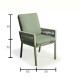 Ensemble table ronde et fauteuils de jardin 6 personnes en aluminium et Neolith - Veneto /catania - Hevea