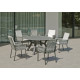 Table ronde salon de jardin 6 personnes en aluminium et Neolith - Veneto - Hevea
