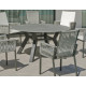 Table ronde salon de jardin 6 personnes en aluminium et Neolith - Veneto - Hevea