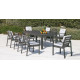 Ensemble table et fauteuils de jardin 8 personnes en aluminium et Dralon - Camelia - Hevea
