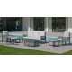 Salon de jardin bas 7 personnes en aluminium, dralon et cordage - Havana - Hevea