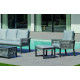 Salon de jardin bas 7 personnes en aluminium, dralon et cordage - Havana - Hevea