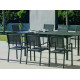 Ensemble table et fauteuils de jardin extensible 8 personnes en aluminium et textilène - Palma roma - Hevea