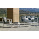 Salon de jardin bas 7 personnes en aluminium et Dralon - Acapulco - Hevea