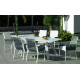 Ensemble table et fauteuils de jardin 6 personnes en aluminium et Krion - Andes/tulip - blanc - Hevea