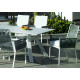 Ensemble table et fauteuils de jardin 6 personnes en aluminium et Krion - Andes/tulip - blanc - Hevea