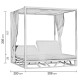 Lit de jardin balinaise multi-positions 2 personnes en aluminium et Dralon - Balinaise - blanc - Hevea