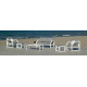 Salon de jardin bas 6 personnes en aluminium et Dralon - Bellagio - blanc - Hevea