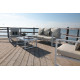 Salon de jardin bas 5 personnes en aluminium et Dralon - Bolonia - blanc - Hevea