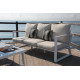 Salon de jardin bas 5 personnes en aluminium et Dralon - Bolonia - blanc - Hevea