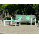 Salon de jardin bas 7 personnes en aluminium et Dralon - Bolonia - blanc - Hevea