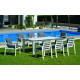 Ensemble table et fauteuils de jardin 8 personnes en aluminium et HPL - Camelia - blanc - Hevea