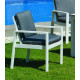 Fauteuil salon de jardin en aluminium et Dralon - Camelia - Hevea