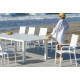 Ensemble table et fauteuils de jardin extensible 10 personnes en aluminium et HPL - Camelia priscila - blanc - Hevea