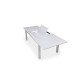 Ensemble table et fauteuils de jardin extensible 10 personnes en aluminium et textilène - Camelia roma - blanc - Hevea