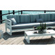 Salon de jardin bas d'angle 8 personnes en aluminium et Dralon - Cosmos - blanc - Hevea