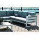 Salon de jardin bas d'angle 8 personnes en aluminium et Dralon - Cosmos - blanc - Hevea