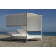 Lit de jardin balinaise multi-positions 2 personnes en aluminium et Dralon - Creta - blanc - Hevea