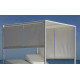 Lit de jardin balinaise multi-positions 2 personnes en aluminium et Dralon - Creta - blanc - Hevea