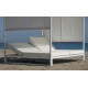 Lit de jardin balinaise multi-positions 2 personnes en aluminium et Dralon - Creta - blanc - Hevea