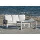 Salon de jardin bas 7 personnes en aluminium et cordage - Estambul - blanc - Hevea
