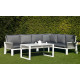 Salon de jardin bas d'angle 7 personnes en aluminium et cordage - Estambul - Hevea