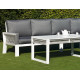 Salon de jardin bas d'angle 7 personnes en aluminium et cordage - Estambul - Hevea