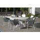 Ensemble table triangulaire et fauteuils de jardin 6 personnes en aluminium et Krion - Everest/tulip - blanc - Hevea