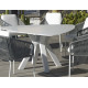Ensemble table triangulaire et fauteuils de jardin 6 personnes en aluminium et Krion - Everest/tulip - blanc - Hevea
