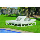 Lit de jardin balinaise multi-positions 2 personnes en aluminium et Dralon - Filipinas - blanc - Hevea