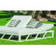 Lit de jardin balinaise multi-positions 2 personnes en aluminium et Dralon - Filipinas - blanc - Hevea