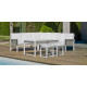 Salon de jardin bas d'angle 8 personnes en aluminium et cordage - Havana - blanc - Hevea