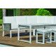 Salon de jardin bas d'angle 8 personnes en aluminium et cordage - Havana - blanc - Hevea