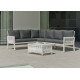 Salon de jardin bas d'angle 6 personnes en aluminium et cordage - Havana - Hevea