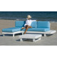 Salon de jardin bas d'angle 4 personnes en aluminium et Dralon - Menfis - blanc - Hevea