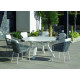 Ensemble table et fauteuils de jardin 6 personnes en aluminium et Krion - Montblanc/tulip - blanc - Hevea